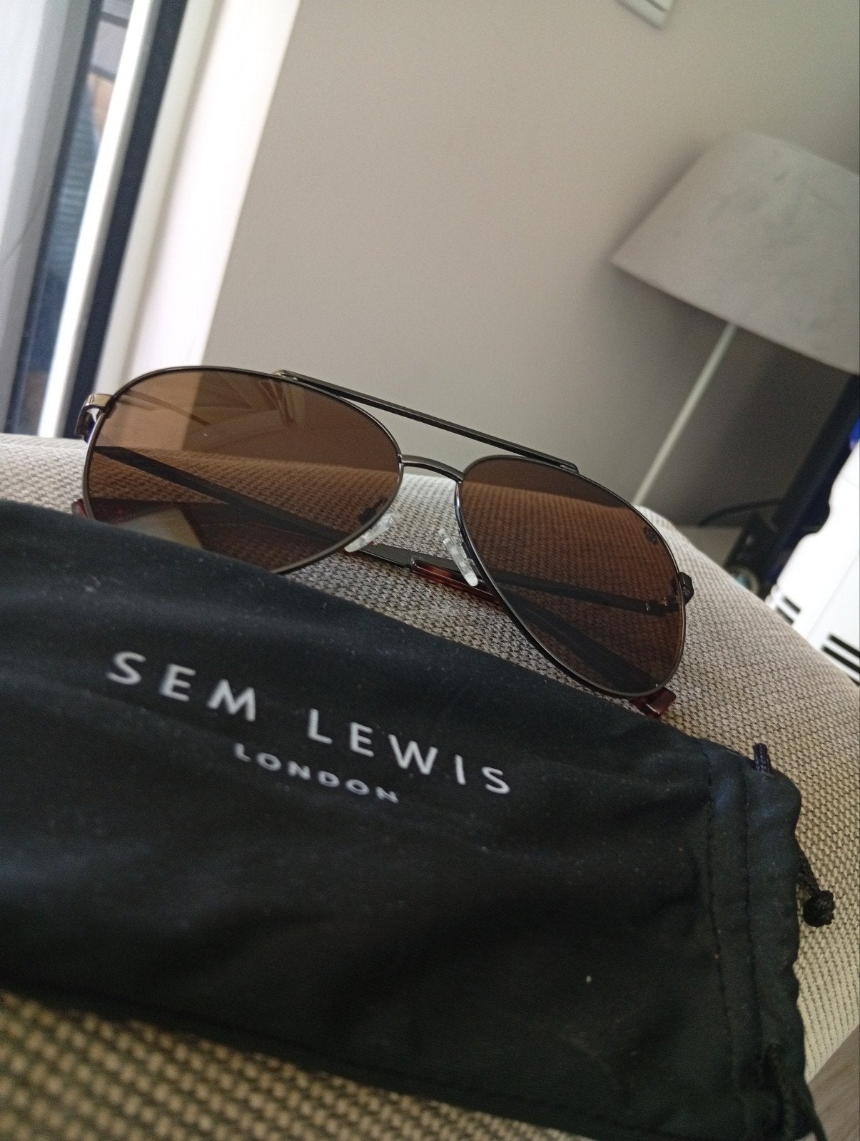 Sem Lewis London zonnebril, Sieraden, Tassen en Uiterlijk, Overige merken, Zonnebril, Bruin, Nieuw