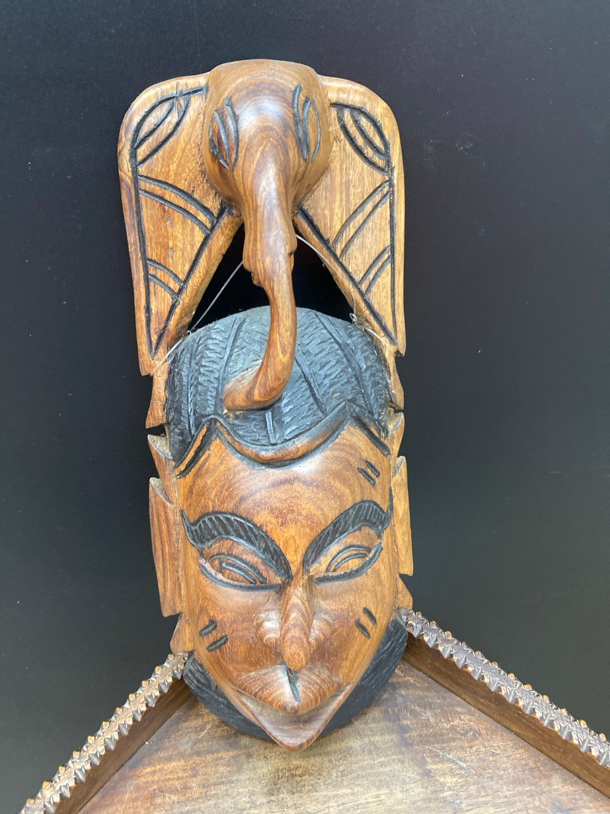 Houten masker met olifant, Gambia, Ophalen of Verzenden