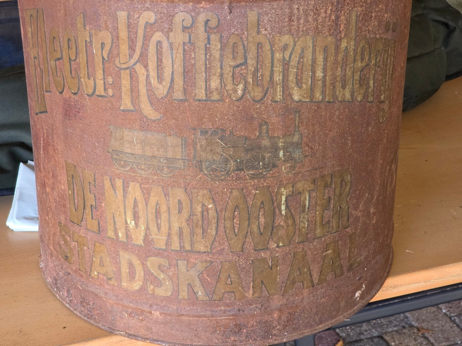 oude grote koffieblik, Ophalen of Verzenden