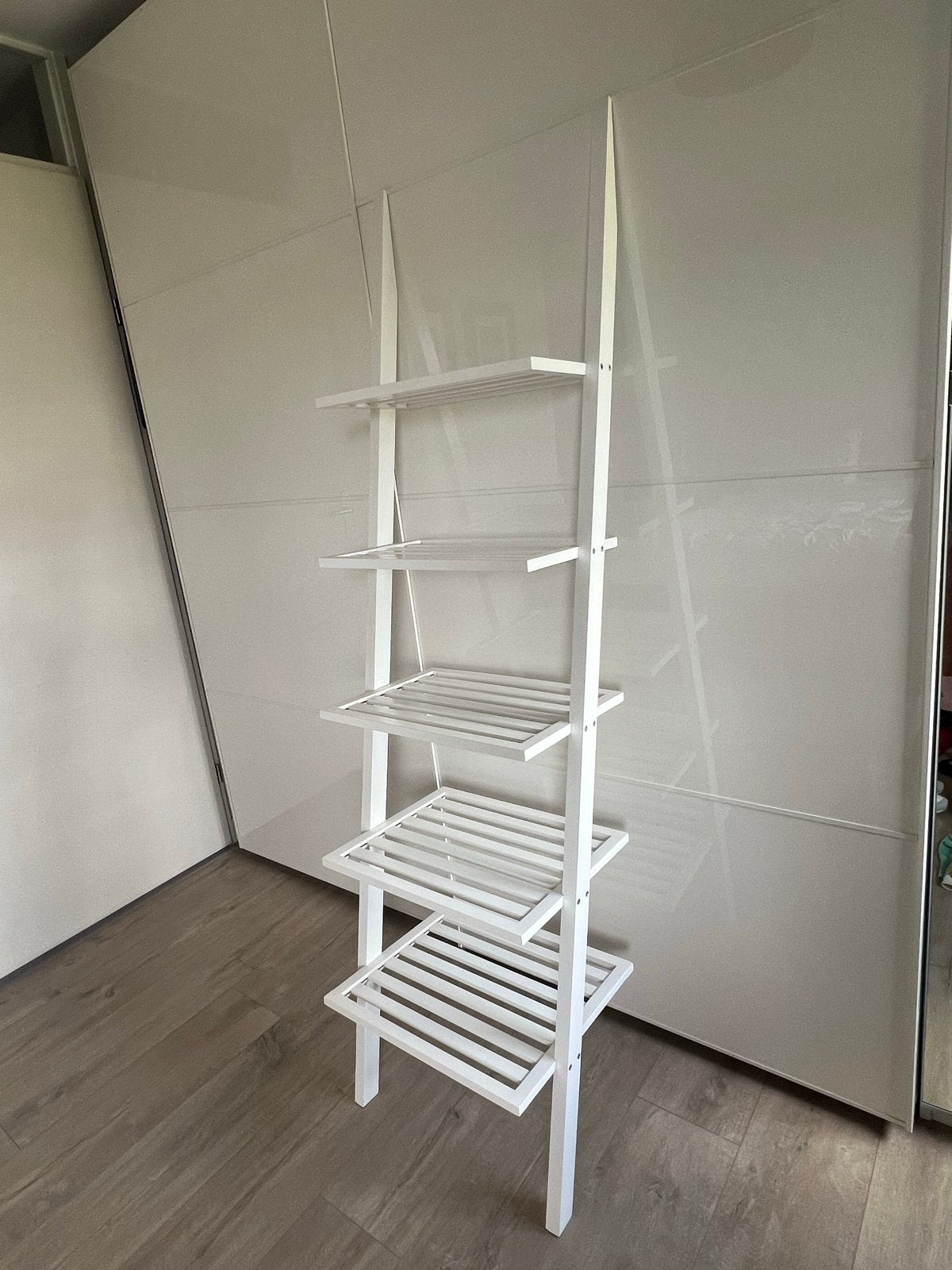 Witte ladderrek met 5 planken, Ophalen of Verzenden, Gebruikt