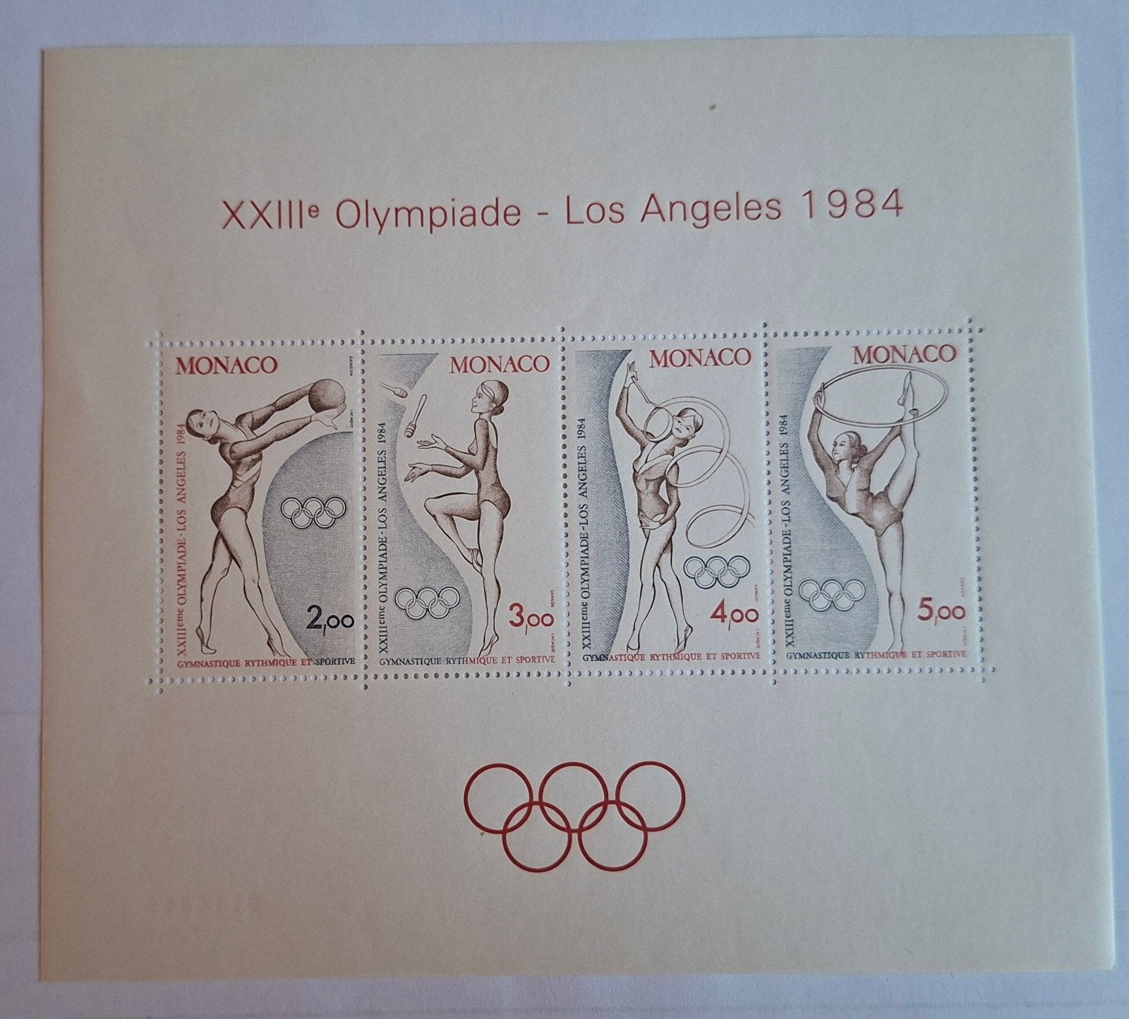 Olympische Spelen Los Angeles 1984. Blokje Monaco en San Mar, Verzenden, Sport