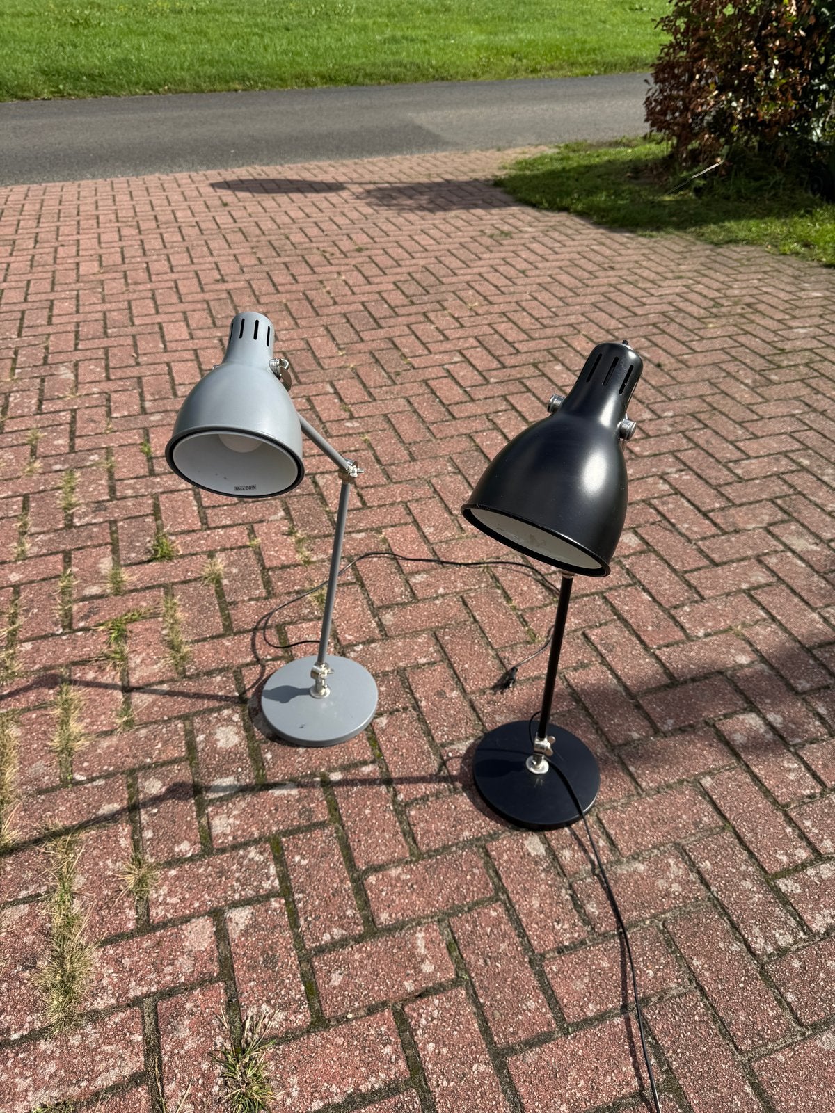 Set van 2 IKEA Arod Bureaulampen - Grijs en Zwart, Bureaulamp, Gebruikt, Grijs, IKEA
