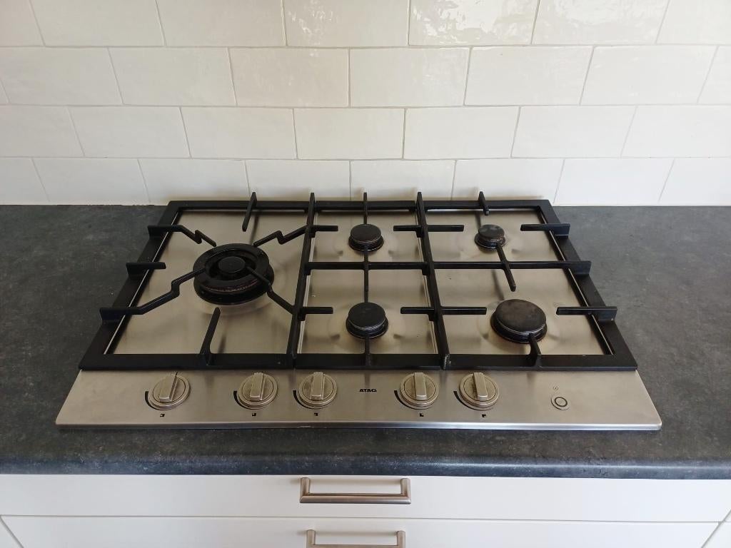 Atag gaskookplaat, 75 x 52 cm, met wokbrander, Ophalen, Gebruikt, Inbouw, Gas