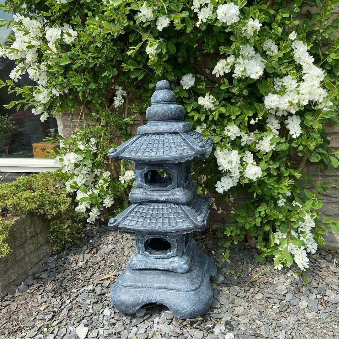 Prachtige Grote Japanse Lantaarn, Pagode, Tempel, Ophalen, Nieuw, Steen, Overige typen