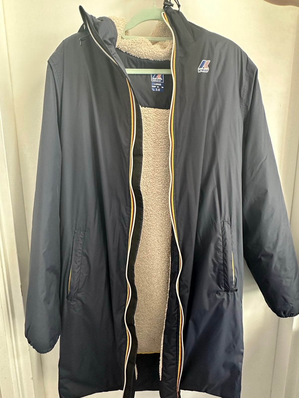 MOET WEG! K-Way jas, maat Large, zo goed als nieuw, Ophalen of Verzenden, Zo goed als nieuw, Maat 52/54 (L), Blauw