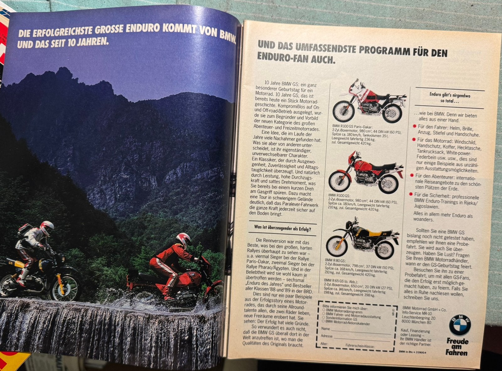 Advertentie BMW R80GS R100GS en Paris Dakar, Verzenden, Zo goed als nieuw, Motoren