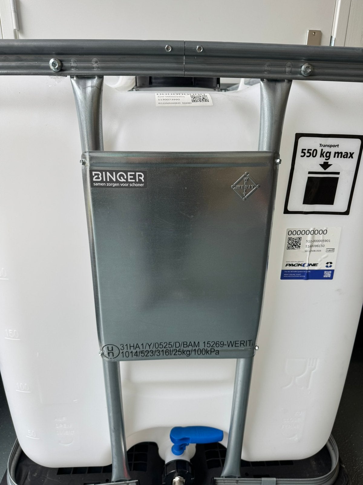 IBC vat 300L nieuw/ongebruikt, 150 liter of meer, Ophalen, Zo goed als nieuw