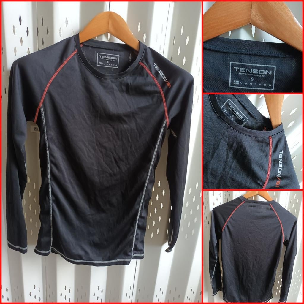 Tenson sportshirt lange mouwen zwart maat S, Maat 38/40 (M), Zwart, Tenson, Ophalen of Verzenden