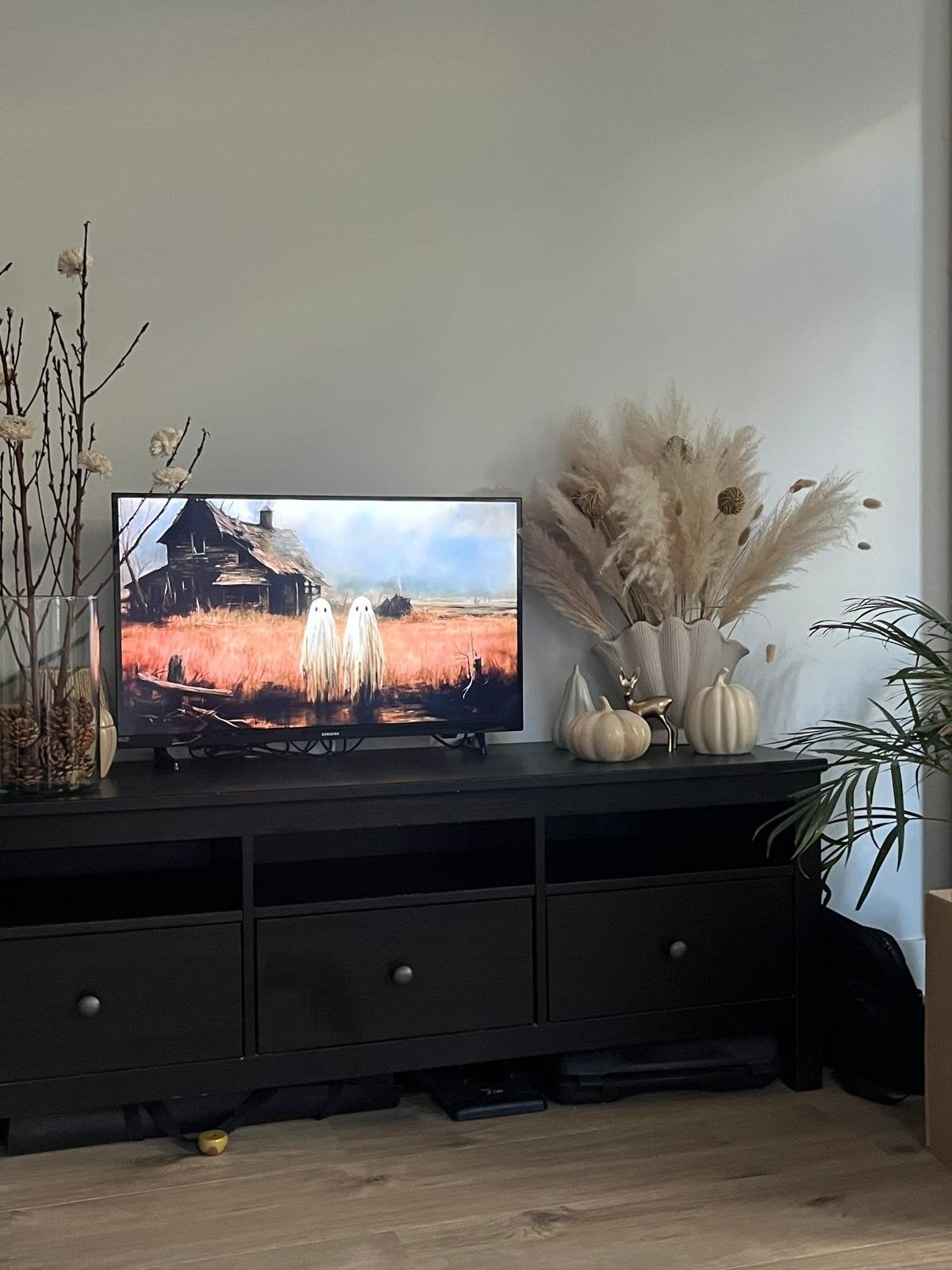 Madrid TV cabinet 3 drawers black matt – good condition, Ophalen, Gebruikt, 150 tot 200 cm, Minder dan 100 cm