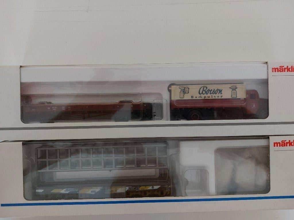 2 Marklin Goederenwagons met Lading, Wisselstroom, Ophalen of Verzenden, Märklin, Nieuw