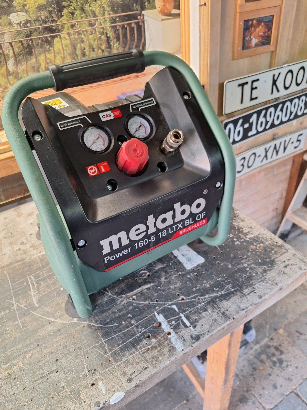 Metabo accu compressor, Doe-het-zelf en Verbouw, Compressors, Minder dan 25 liter, Ophalen, Zo goed als nieuw, Minder dan 200 liter/min