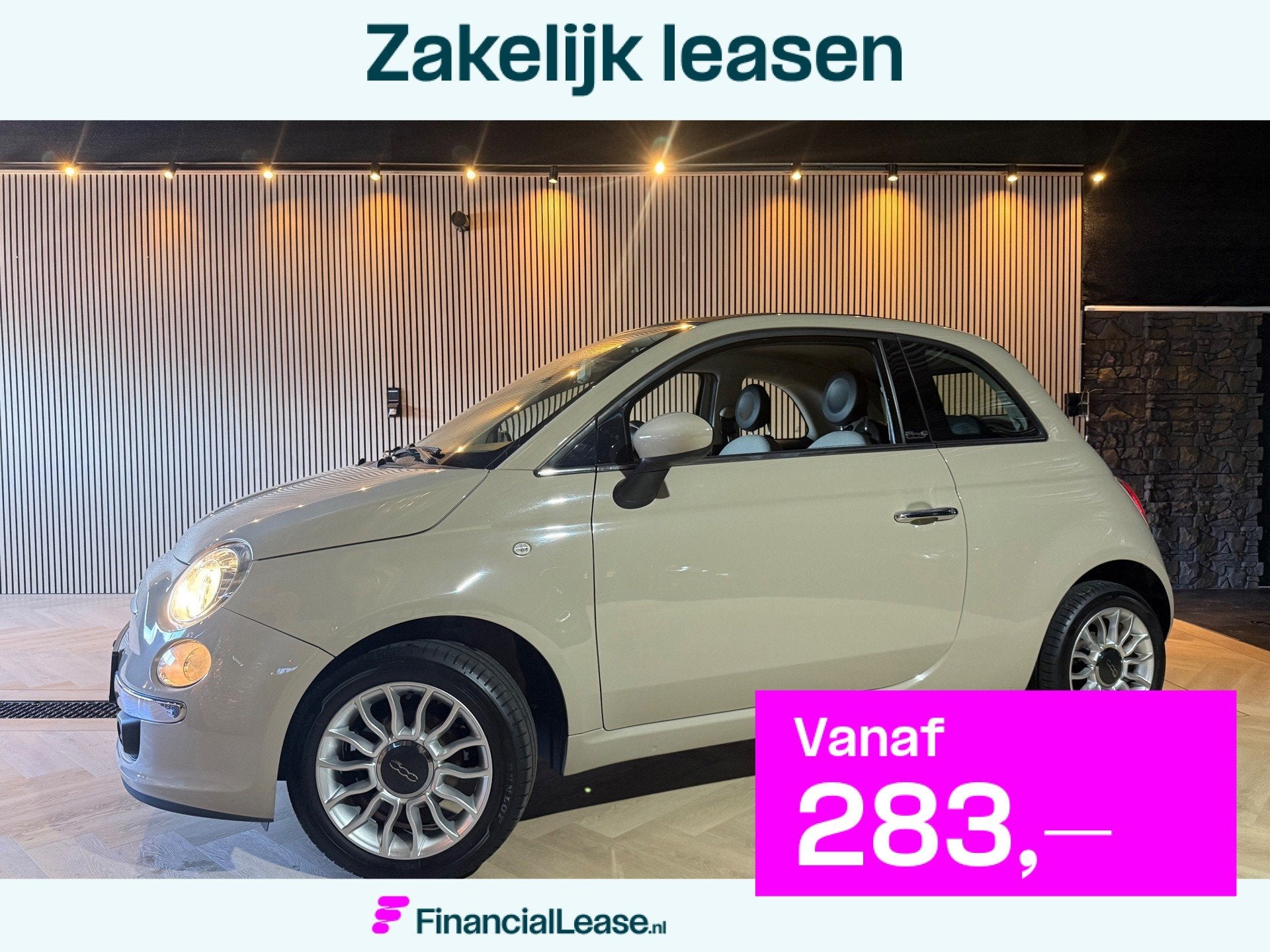 Fiat 500 C 1.2 Cappuccino | Carplay | PDC, Gebruikt, 4 cilinders, 4 stoelen, Leder en Stof