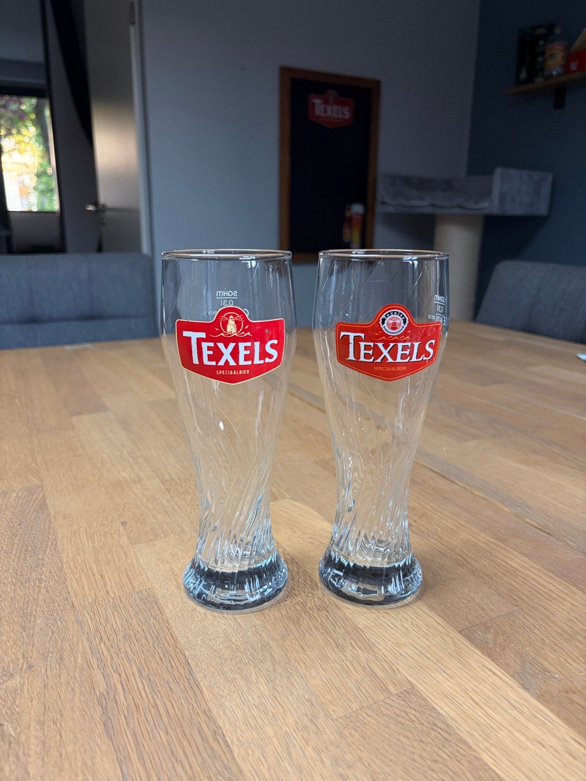 2 Texels bierglazen - Zo goed als nieuw, Ophalen, Zo goed als nieuw, Bierglas