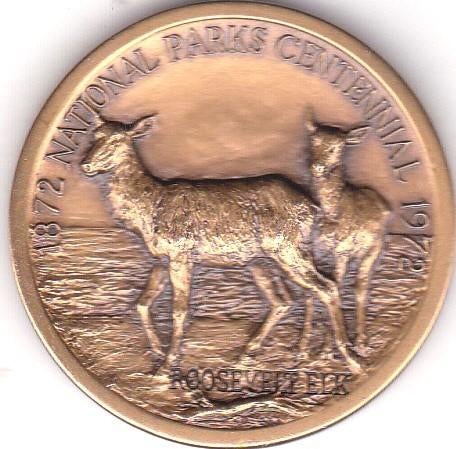 1872 NATIONAAL PARK CENTENNIAL 1972   ROOSSELT ELK REDWOOD, Ophalen of Verzenden, Overige materialen