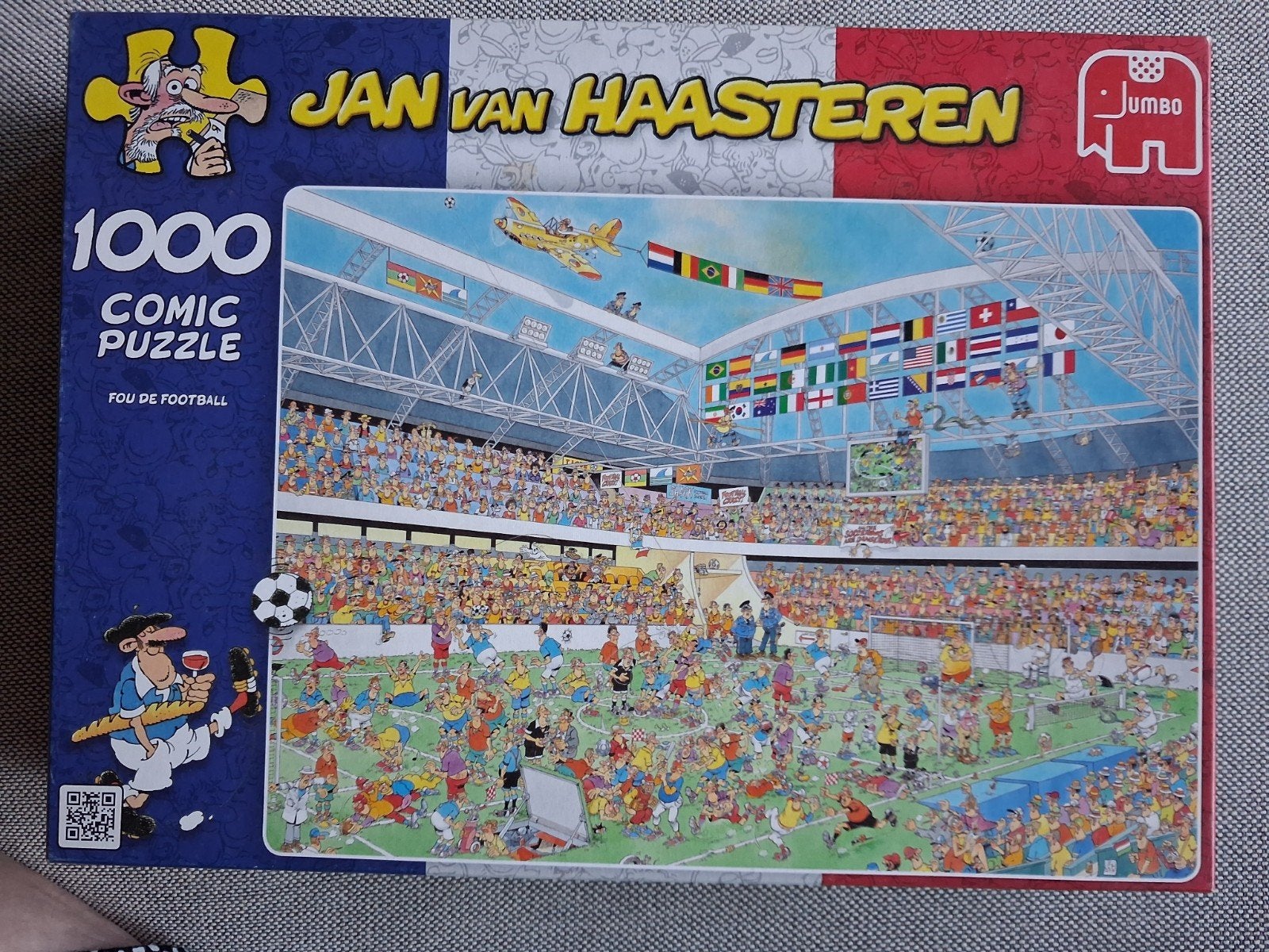 Jan van Haasteren - Franse versie Voetbalwaanzin, Ophalen of Verzenden, 500 t/m 1500 stukjes, Zo goed als nieuw