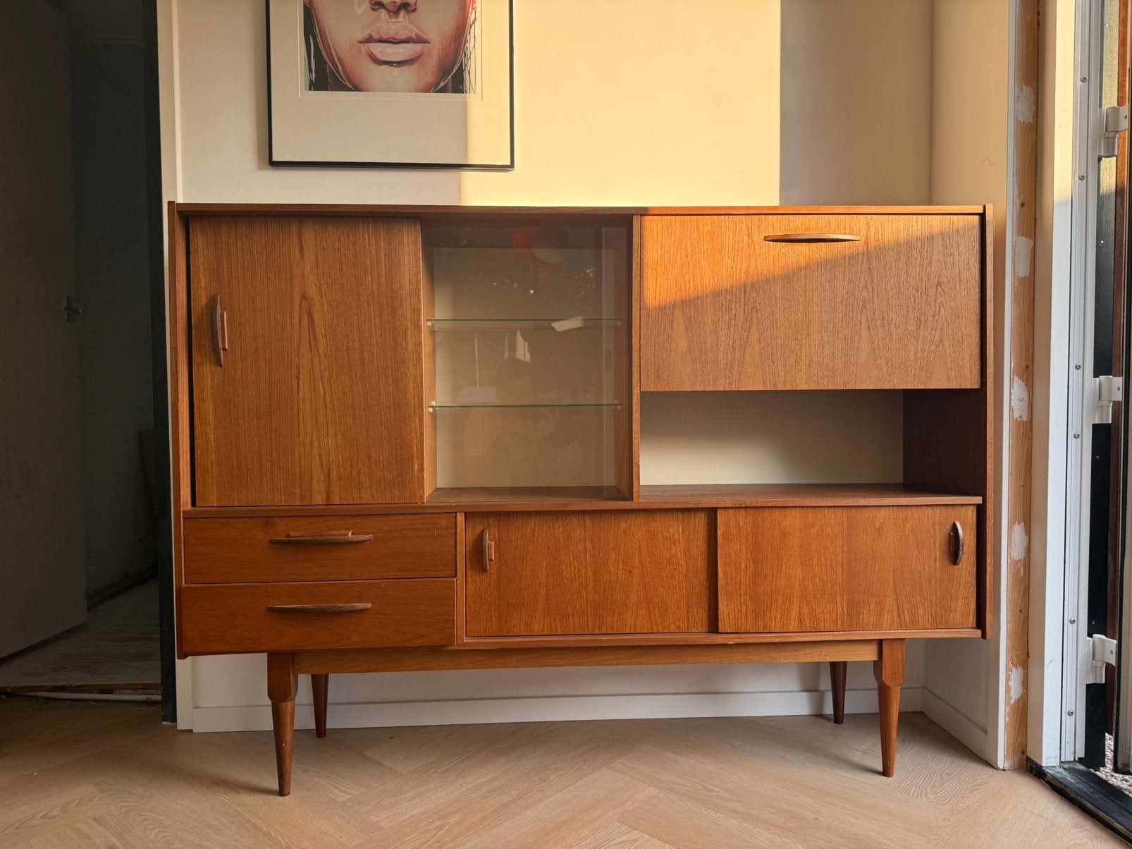 Vintage jaren '60 dressoir/kast, Huis en Inrichting, Kasten | Dressoirs, Ophalen, Vintage jaren 60, Gebruikt, 150 tot 200 cm