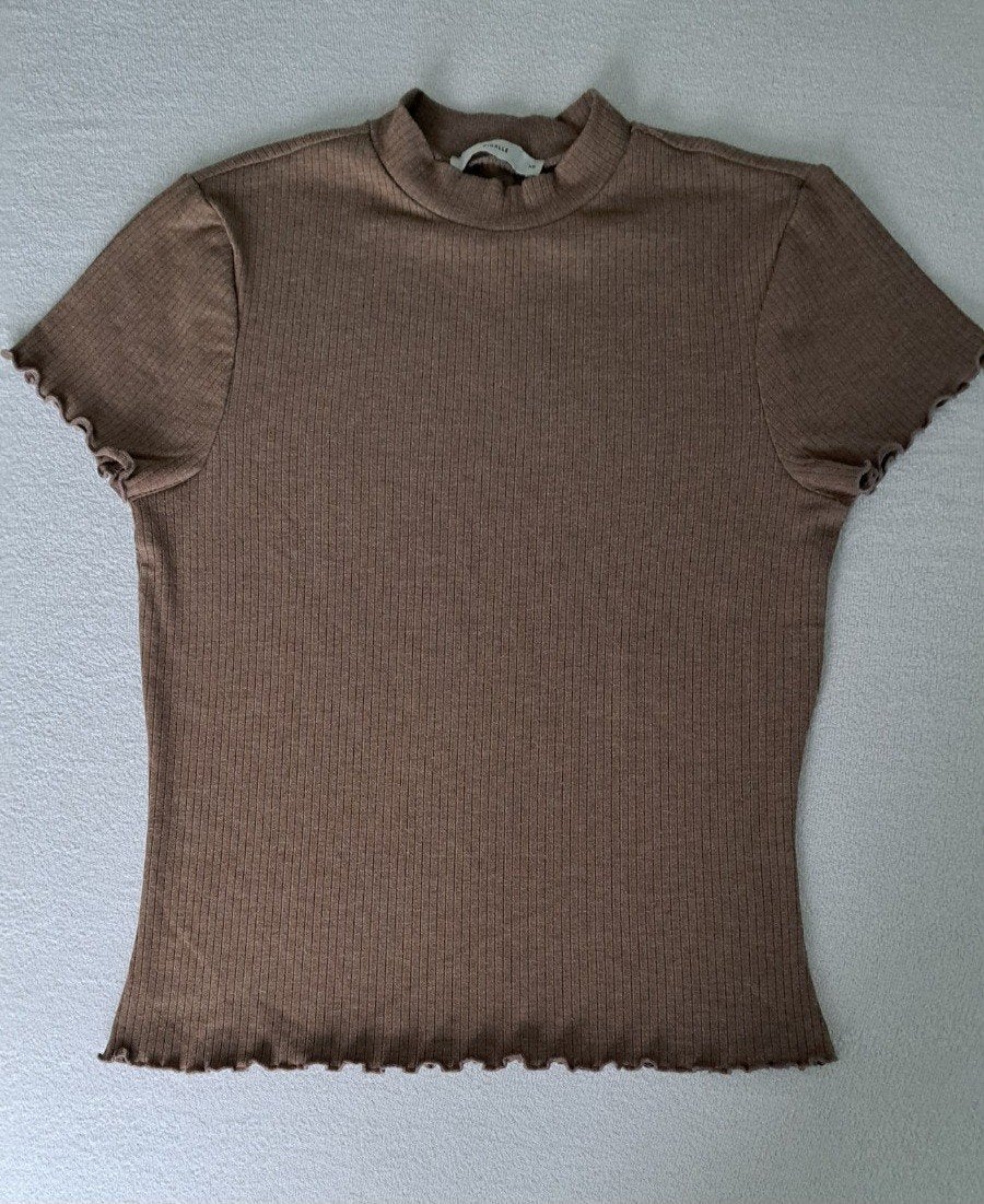 Geribbeld shirt van Pigalle, mt. XS, Bruin, Pigalle, Ophalen of Verzenden, Zo goed als nieuw