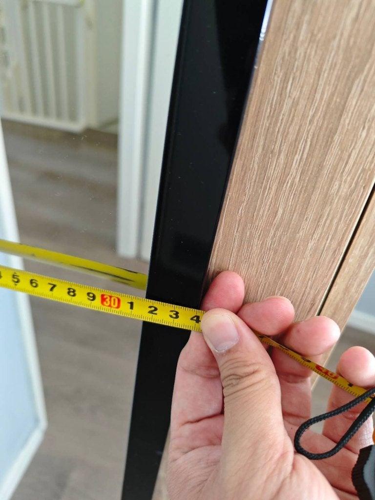 Zwarte deurspiegel / hangspiegel — 96  34 cm, Ophalen, Rechthoekig, Minder dan 50 cm, Minder dan 100 cm