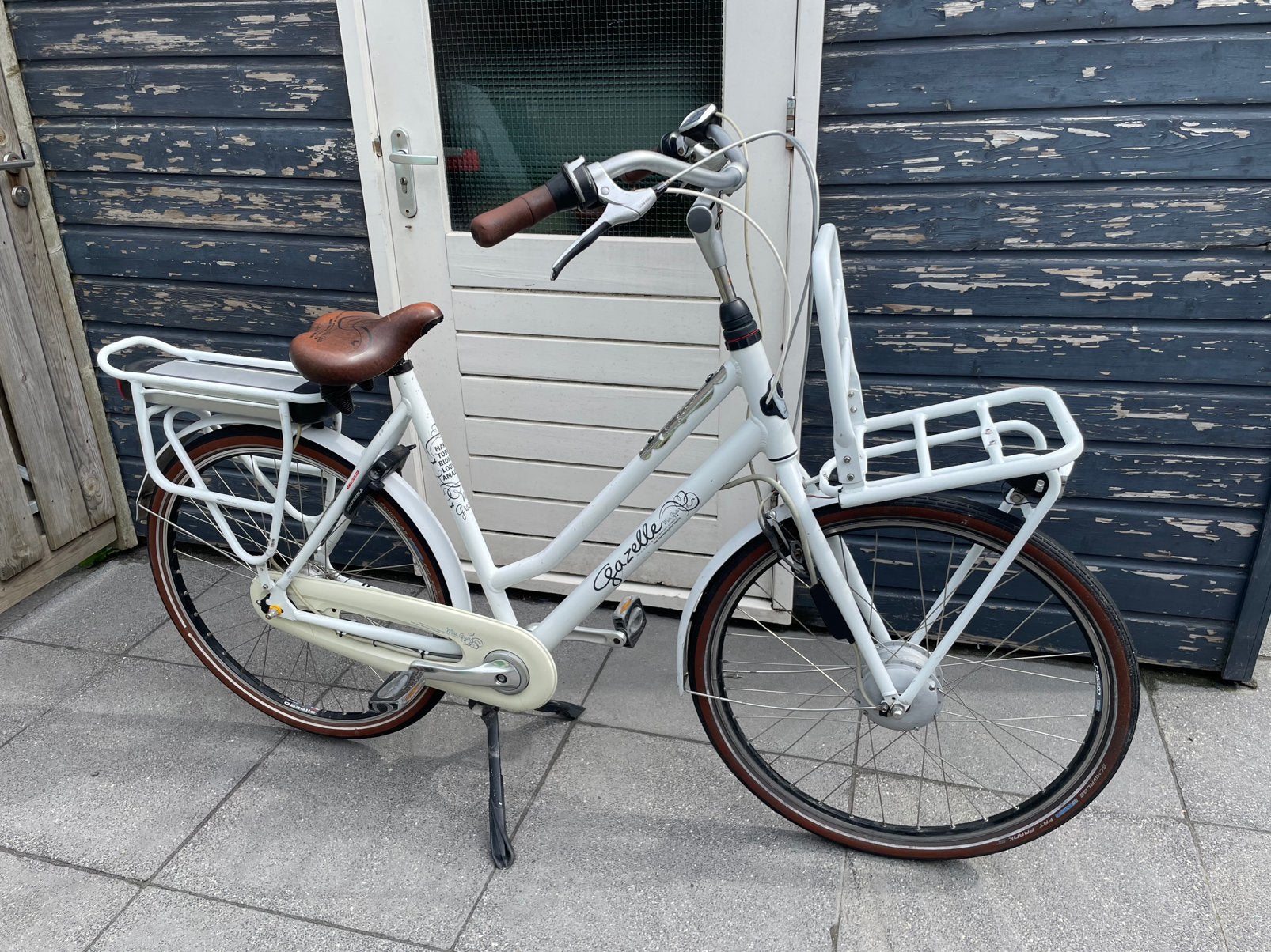 Gazelle Miss Grace moederfiets elektrische wit mama, Fietsen en Brommers, Elektrische fietsen, 51 tot 55 cm, Ophalen, Zo goed als nieuw