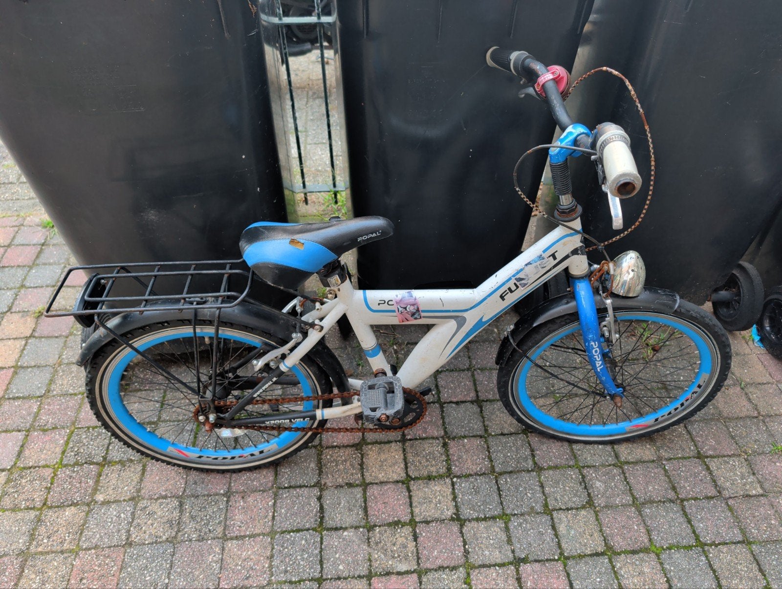 Kinderfiets met werkende ketting, pedalen en remmen, Ophalen, 20 inch of meer, Gebruikt, Velgrem