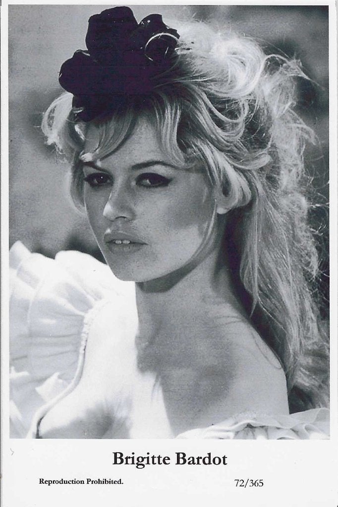 Filmsterren ansichtkaart Brigitte Bardot 1958, Verzenden, 1940 tot 1960, Ongelopen, Sterren en Beroemdheden