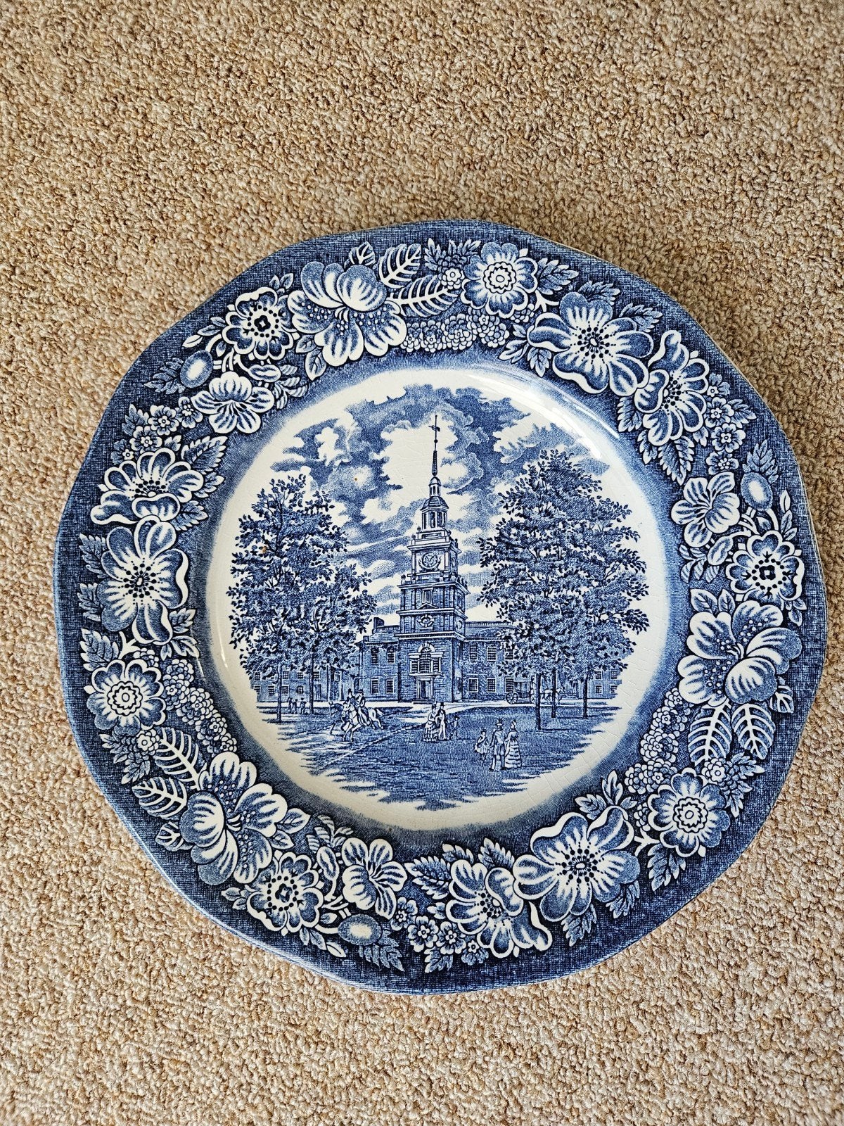 Ironstone Independence hall Liberty blue bord, Ophalen of Verzenden