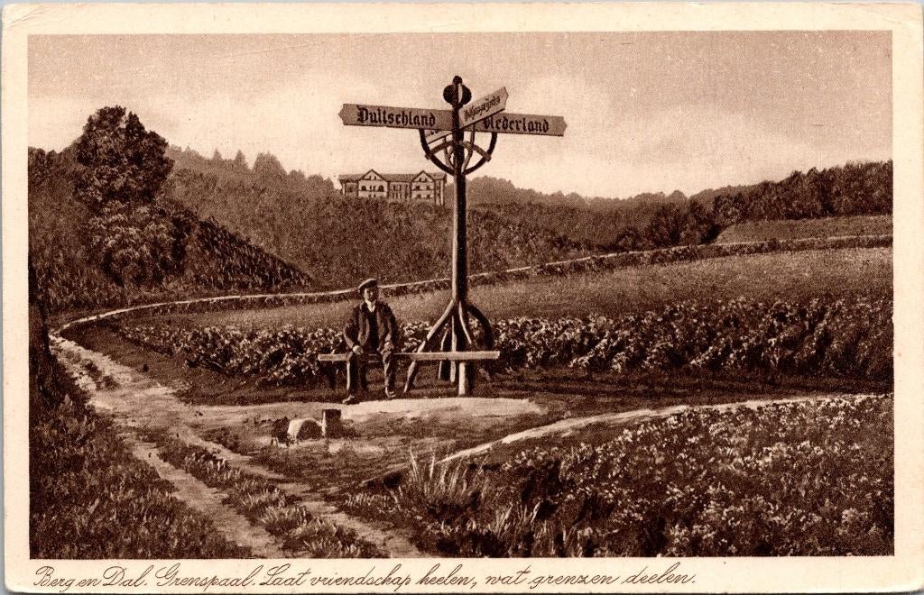 Grenspaal Berg en Dal - 3 ansichtkaarten (1931), Verzenden, 1920 tot 1940, Gelopen, Gelderland