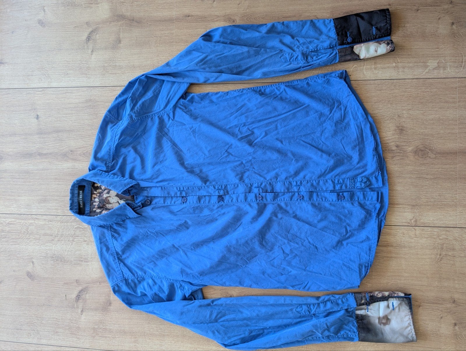 Stijlvol Hans Ubbink Overhemd Maat M, Blauw, Hans Ubbink, Gedragen, Halswijdte 39/40 (M)