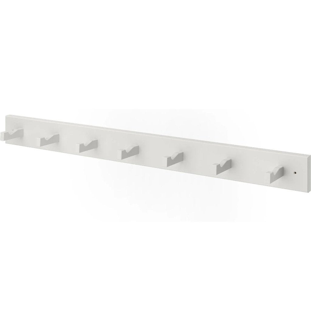 Ikea Kubbis Kapstok / Rekje met 7 haken - Wit, Wandkapstok, 100 tot 150 cm, Ophalen of Verzenden, Zo goed als nieuw