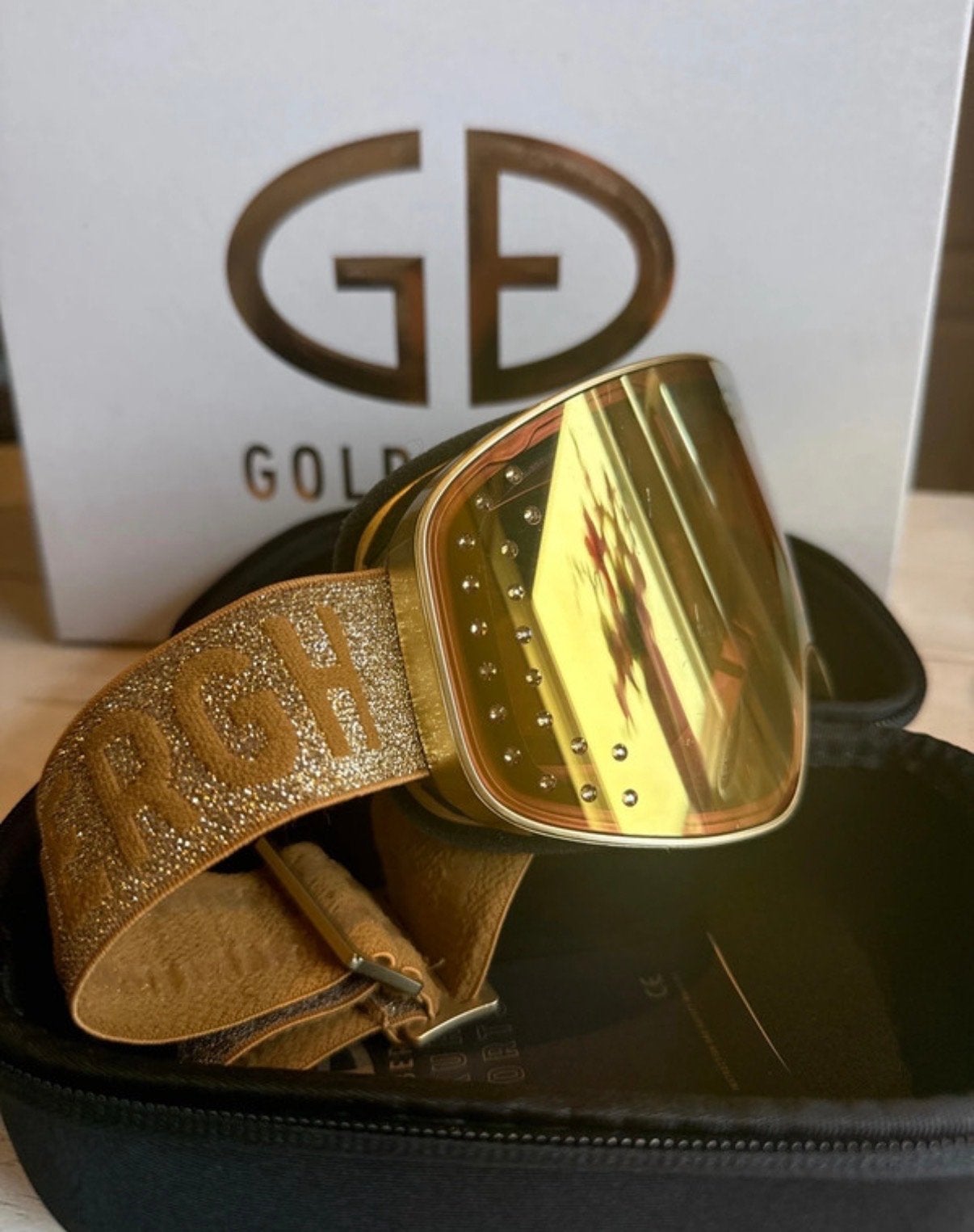 Goldbergh skibril goud met steentjes, Ophalen of Verzenden, Nieuw, Overige typen