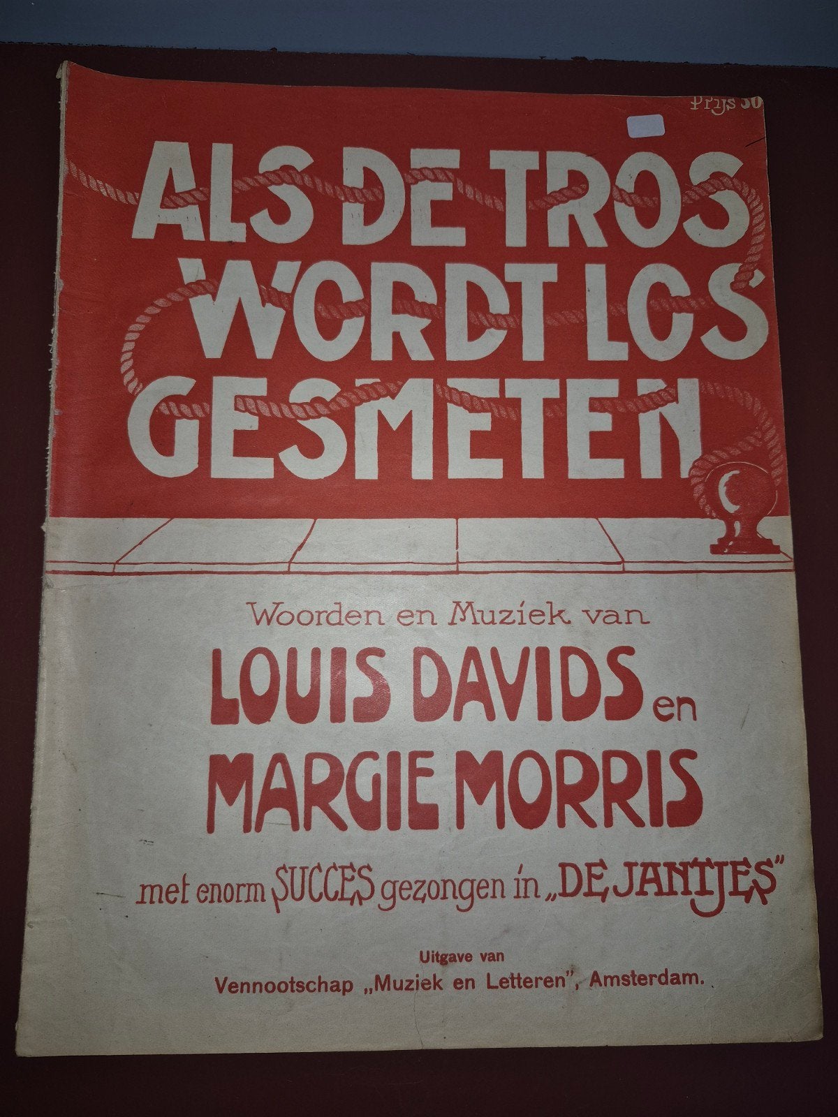 Oude bladmuziek Louis Davids & Margie Morris (3 stuks), Piano, Gebruikt, Ophalen of Verzenden, Artiest of Componist