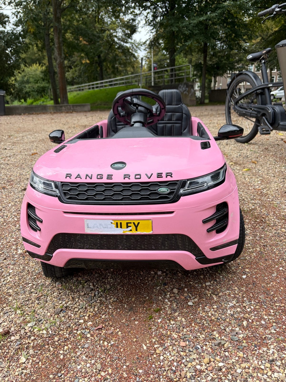 Roze Range Rover elektrische kinderauto - Nieuwe accu nodig, Gebruikt