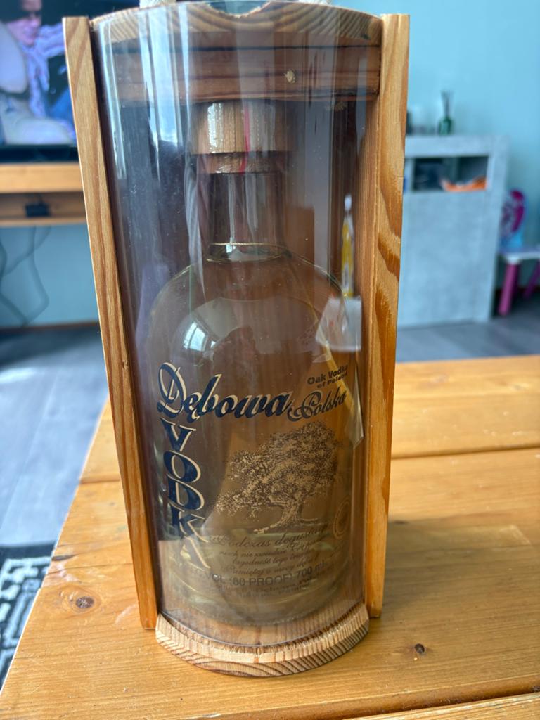 Debowa Polska Oak Vodka in houten kist - 2011, Ophalen of Verzenden, Zo goed als nieuw