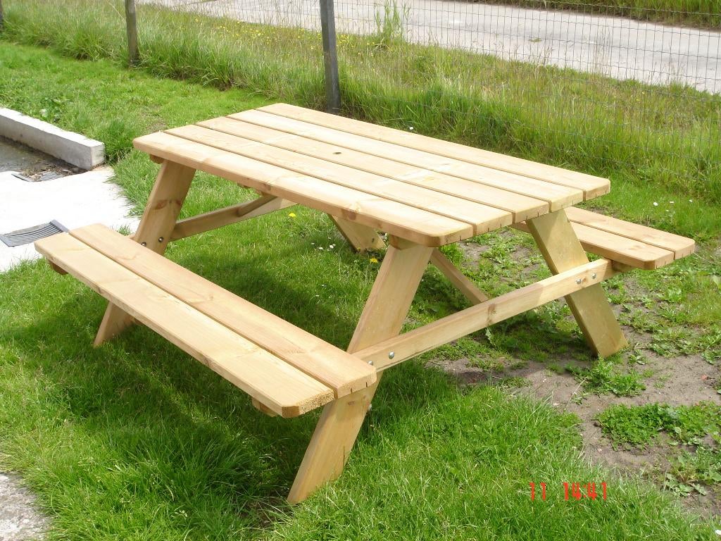 Picknicktafel / Tuintafel ROBUUST UITGEVOERD 38 mm DIK!!!!, Ophalen, Nieuw, Inklapbaar, Rechthoekig