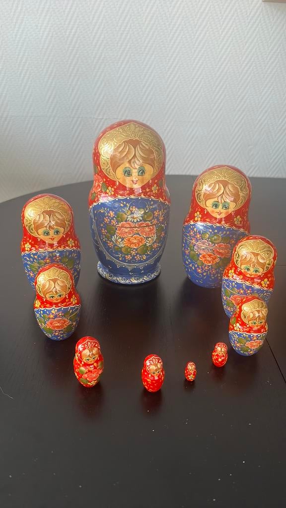 Matryoshka nesting dolls 10x hand geschilderd, Ophalen of Verzenden