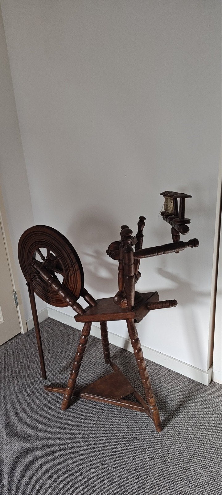 spinnewiel, Ophalen, Gebruikt, Spinnewiel