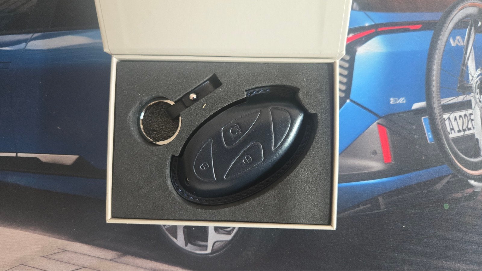 Hyundai Leren Sleutel Cover - Blauw, Ophalen of Verzenden, Nieuw