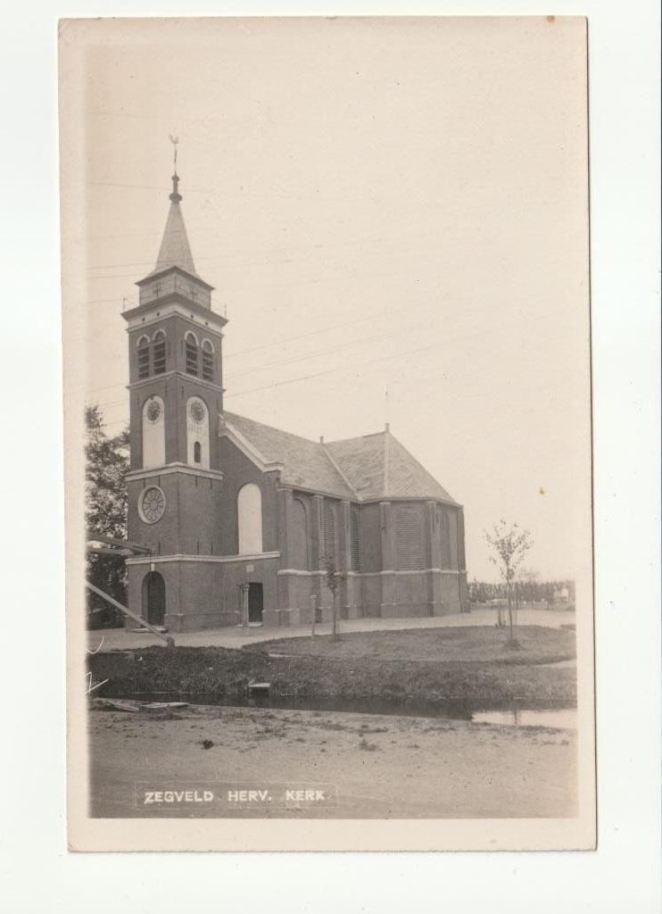 Zegveld - Herv. Kerk * Fotokaart D. van der List Bromografia, Verzamelen, Ansichtkaarten | Nederland, Ophalen of Verzenden, 1920 tot 1940