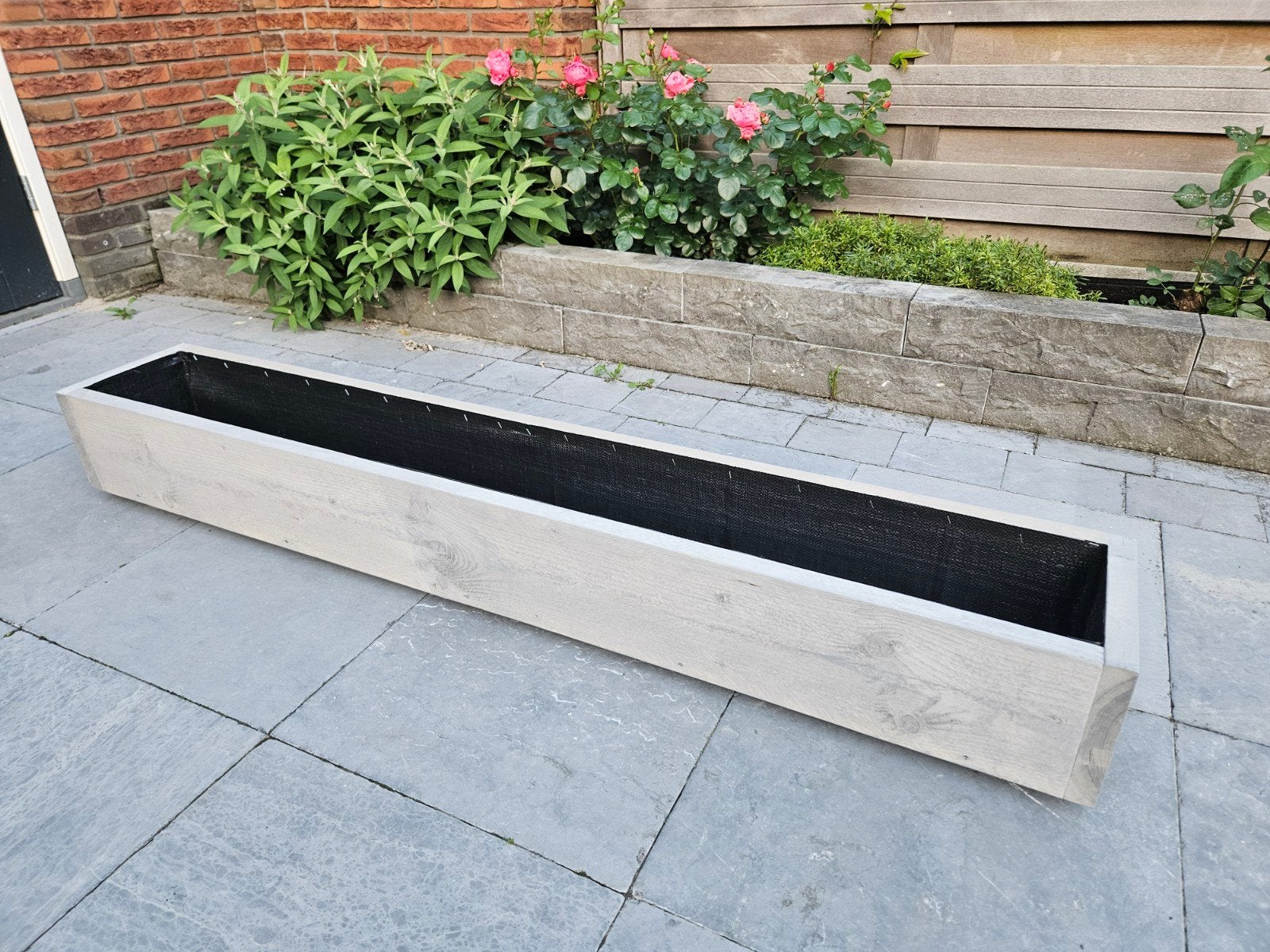 Lange lage bloembakken, 25cm breed, zie foto's, Tuin en Terras, Bloembakken en Plantenbakken, Ophalen, Minder dan 30 cm, 100 cm of meer