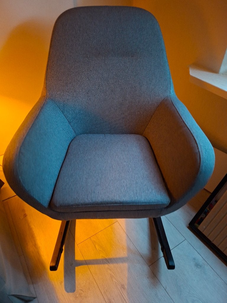 Schommelstoel blauw, Huis en Inrichting, Ophalen, 75 tot 100 cm, Zo goed als nieuw, 50 tot 75 cm