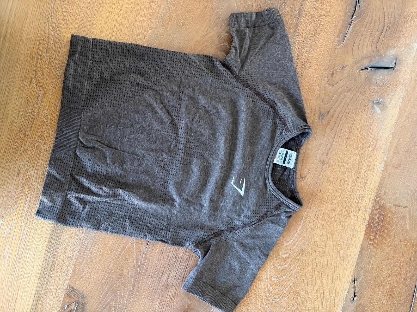 Gymshark sportshirt korte mouw maat S, Bruin, Ophalen of Verzenden, Maat 36 (S), Fitness of Aerobics