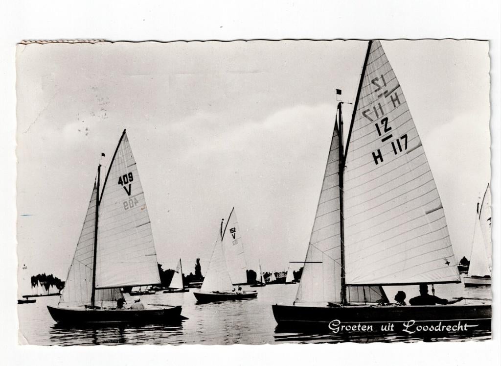 Loosdrecht 1962. Vele Zeilboten op het meer., Ophalen of Verzenden, 1960 tot 1980, Gelopen, Noord-Holland