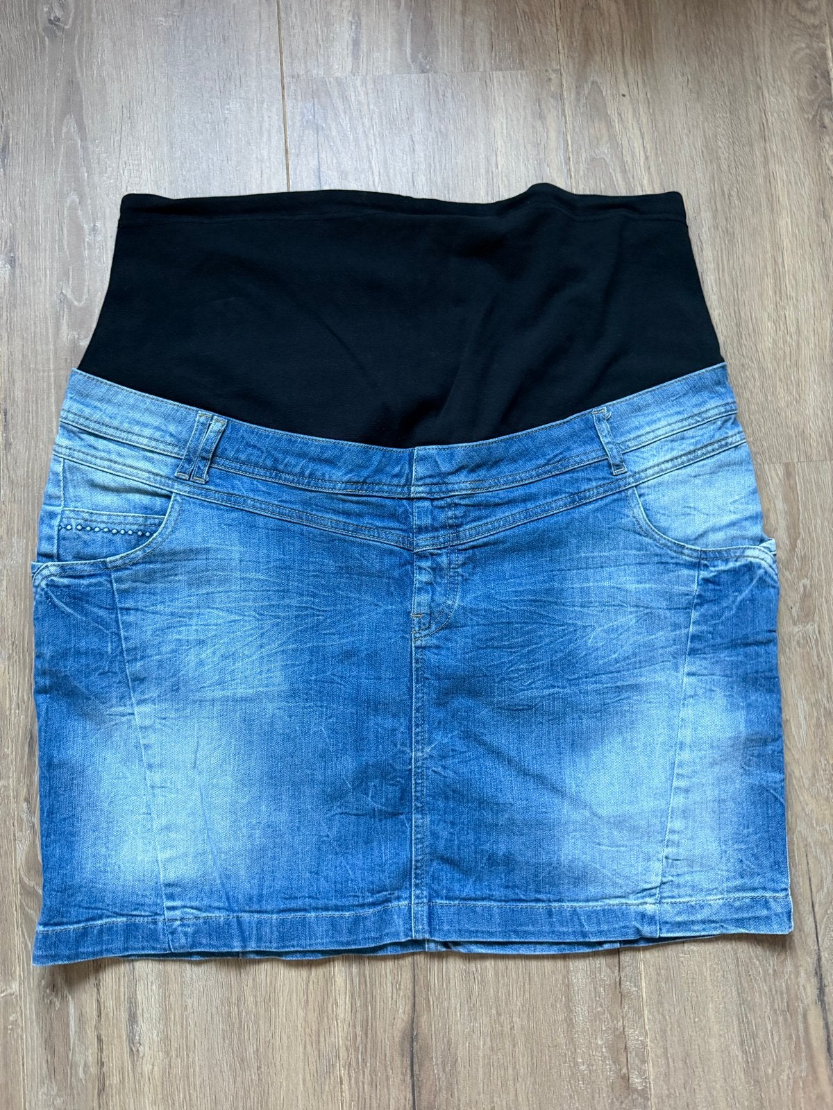 Zwangerschaps spijkerrok met buikband, Blauw, Rok, Maat 46/48 (XL) of groter, Ophalen of Verzenden