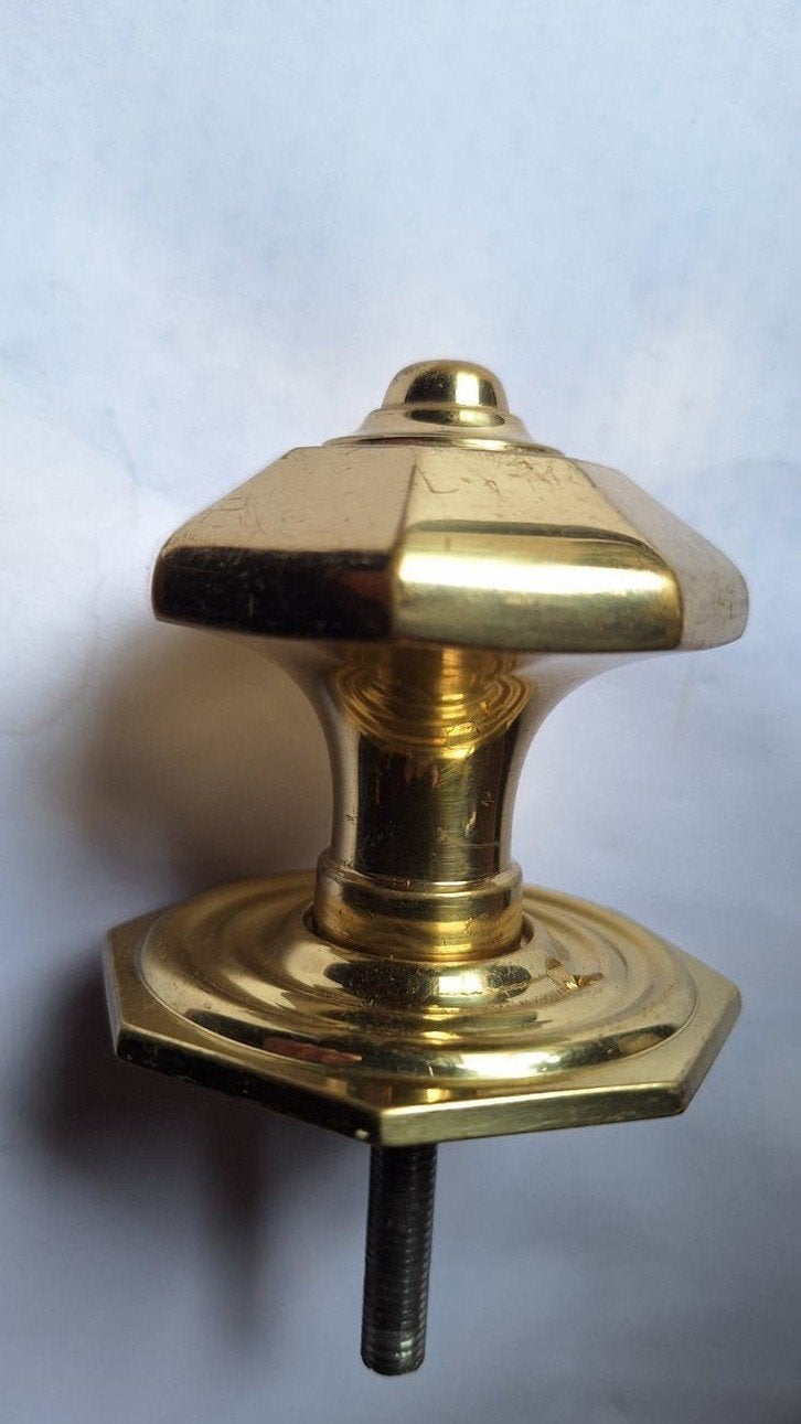 massief koper/ brons deurknop, Ophalen, Goud