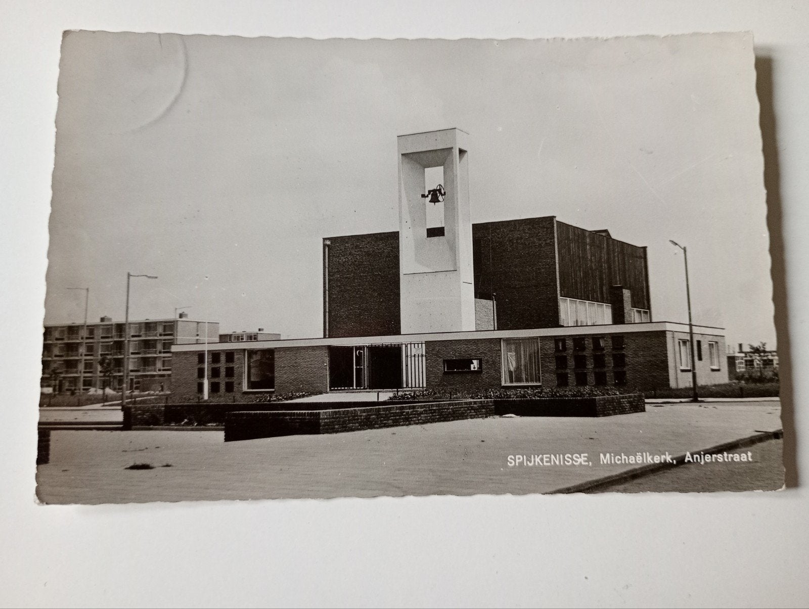 Spijkenisse Anjerstraat Michaëlkerk 1966, Ophalen of Verzenden, 1960 tot 1980, Gelopen, Zuid-Holland