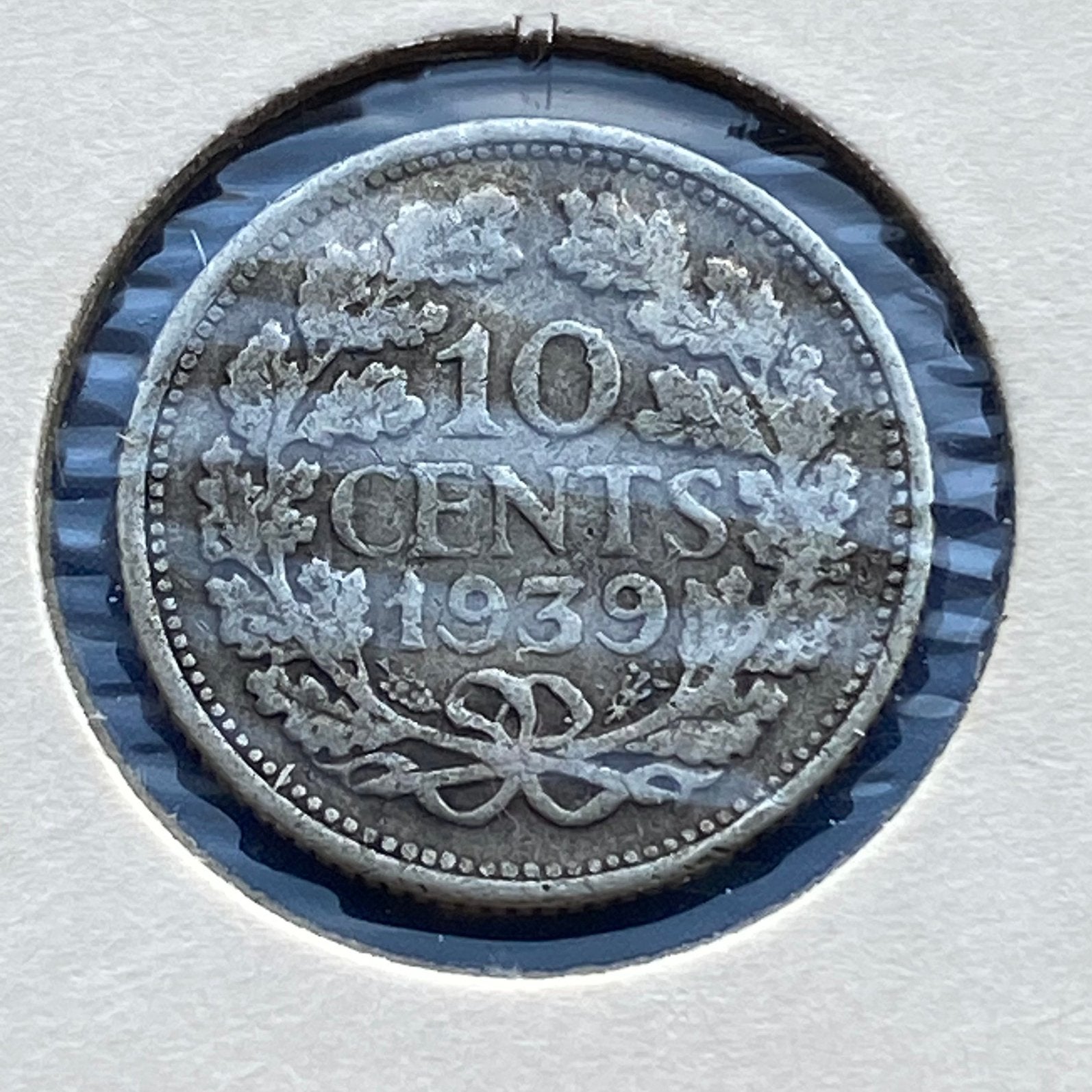 10 Cent / Zilveren dubbeltje uit 1939 van Wilhelmina, Verzenden, Zilver, 10 cent, Koningin Wilhelmina