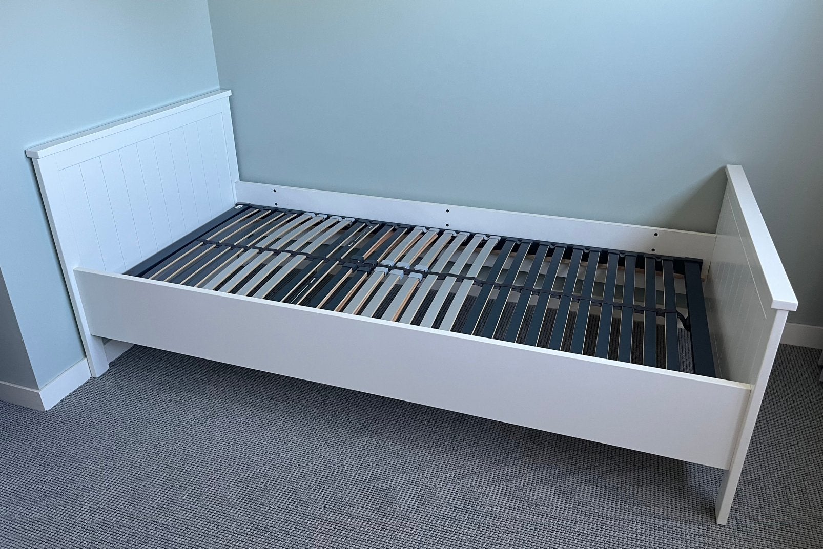 Coming Kids eenpersoonsbed wit inclusief lattenbodem, Ophalen, 90 cm, Eenpersoons, Wit