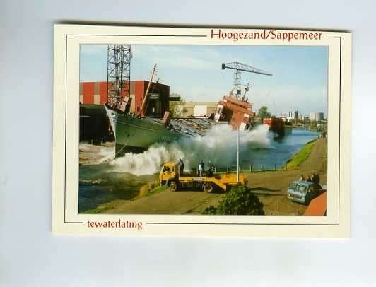 scheepvaart-HOOGEZAND/SAPPEMEER-coaster VEDETTE-BECK, Verzamelen, Ansichtkaarten | Nederland, Ophalen of Verzenden, 1940 tot 1960