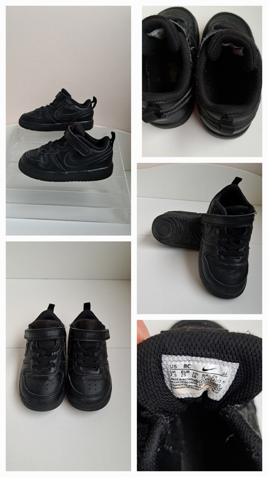 Nike Court Borough Low 2 sneakers maat 25 zwart, Gebruikt, Jongen of Meisje, Schoenen, Ophalen of Verzenden