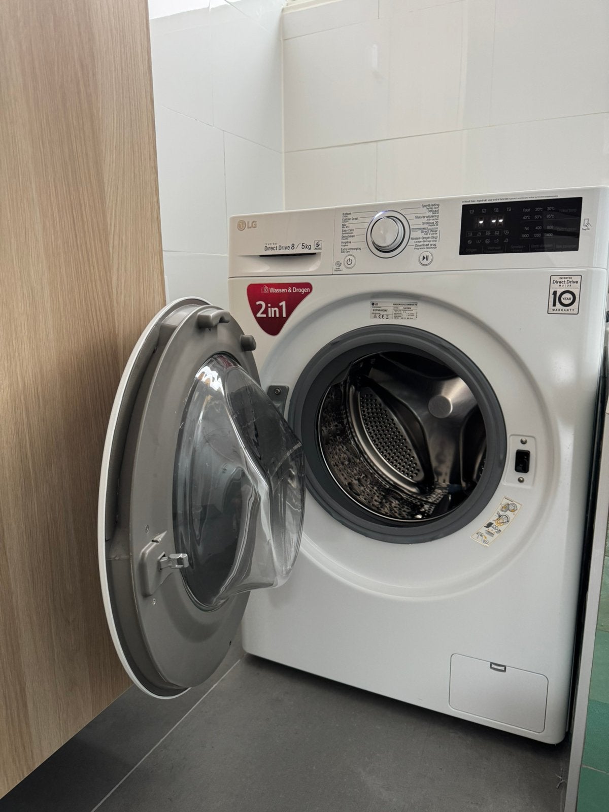 LG Was-droogcombinatie 8/5kg, Ophalen, 1200 tot 1600 toeren, Gebruikt, 8 tot 10 kg